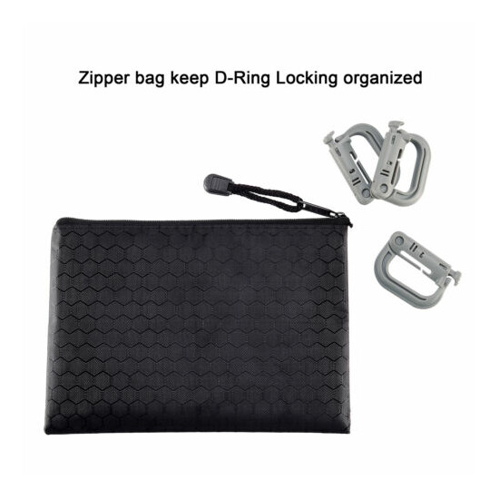 10 Pcs Multipurpose D-Ring Grimloc Locking for Molle Webbing with Zippered Pouch {27}