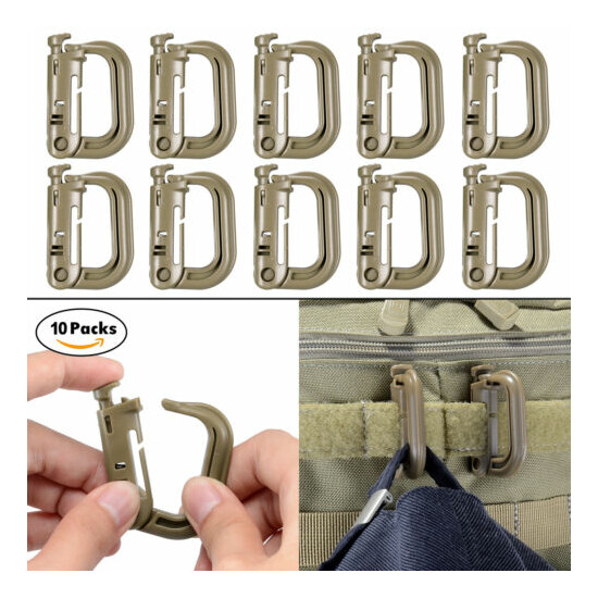 10 Pcs Multipurpose D-Ring Grimloc Locking for Molle Webbing with Zippered Pouch {34}