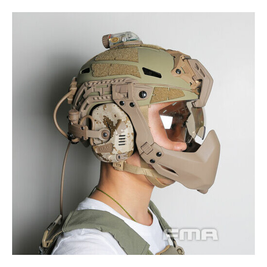 FMA 3mm Lens Wind Goggles Visor Shroud Mount Fixed Arm for Caiman Helmet Antifog {2}