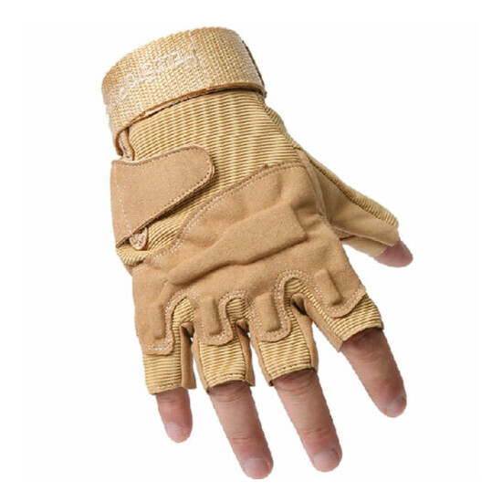 Tactical Gloves Military Shooting Gloves Fingerless Anti-Slip Bicycle Gloves Men {12}