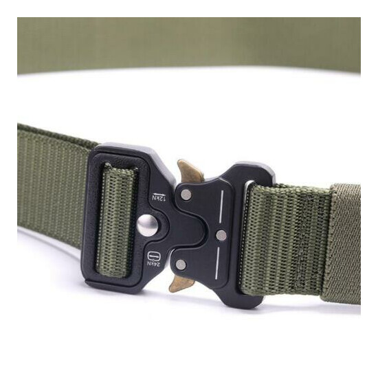 1.5" Nylon Tactical Waist Belt Men Metal Buckle Outdoor Military Training Girdle {4}