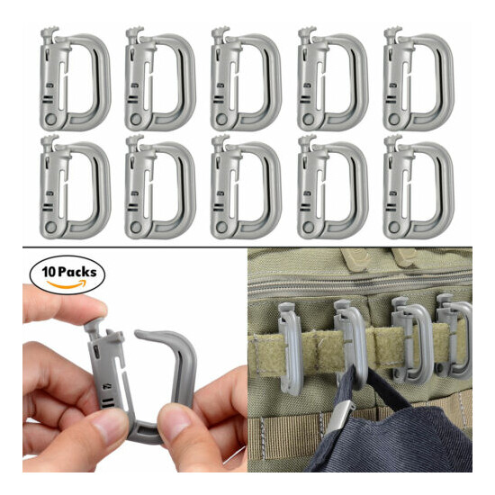 10 Pcs Multipurpose D-Ring Grimloc Locking for Molle Webbing with Zippered Pouch {25}