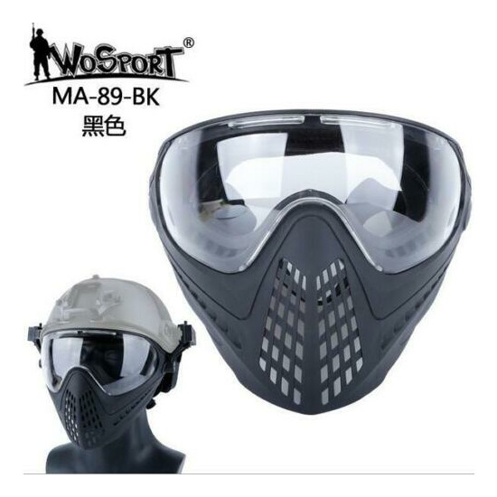 Tactical Head Wearing Helmet Full Face Pilot Mask with Lens Airsoft Paintball {12}