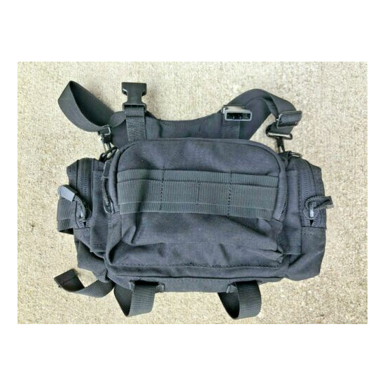 BLACK MOLLE Belt Tactical Duty Waist Pack Multi Pocket Shoulder Strap & Handle. {1}