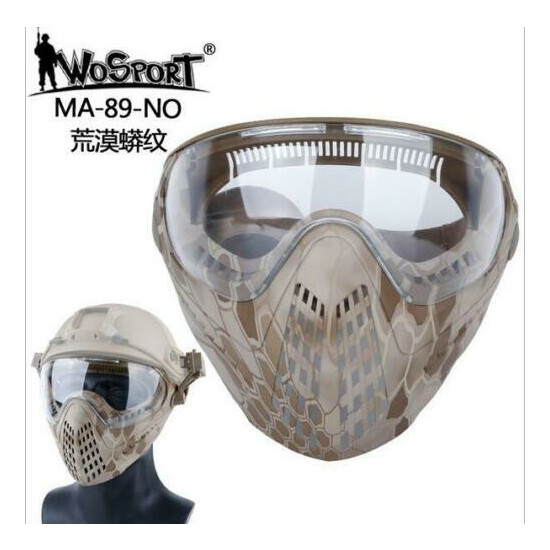Tactical Head Wearing Helmet Full Face Pilot Mask with Lens Airsoft Paintball {23}