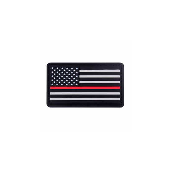 Rothco Rubber Thin Red Line Flag Patch Firefighter Support 2776 {1}