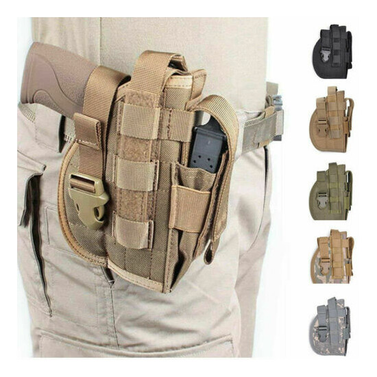 Outdoor Adjustable Hunting Molle Tactical Pistol Gun Holster Bullet Pouch Holder {4}