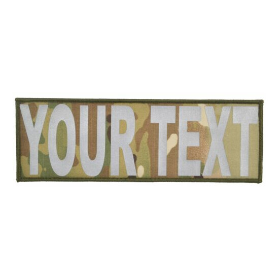 Custom Text Reflective Patch - Multiple Sizes Military/ Patch Hook Backing {10}