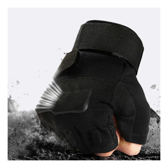 Outdoor Mens Tactical Army Military Fingerless Combat Cycling Half Finger Gloves {2}