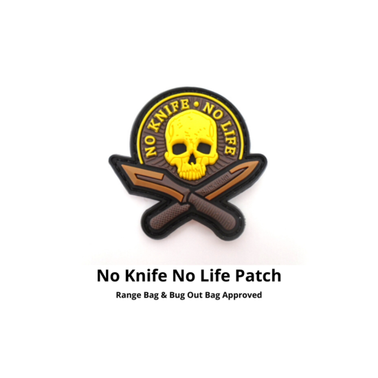 No Knife No Life 3D SKULL PVC Tactical Military Morale Badges - New {1}