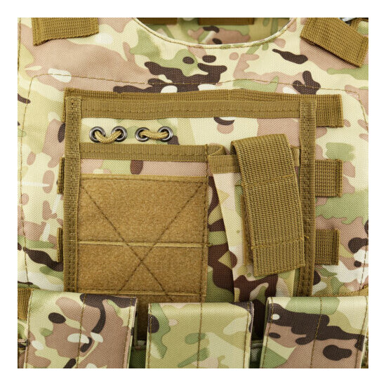 Military Tactical Vest Gear CP Camo Airsoft Molle Combat Assault Plate Carrier {9}