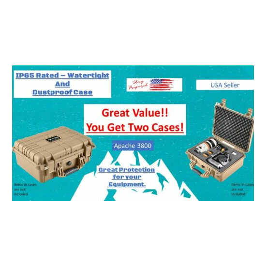 IP65 Weatherproof Lot of Two Protective Large Tan Cases for Rugged Mobility  {1}