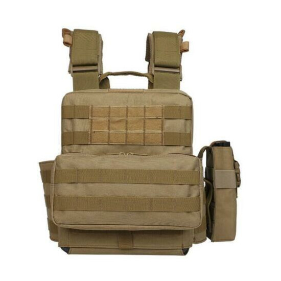 4PCS Tactical Vest Gun Holder Molle Combat Assault Police Hunting Gear Chest Rig {11}