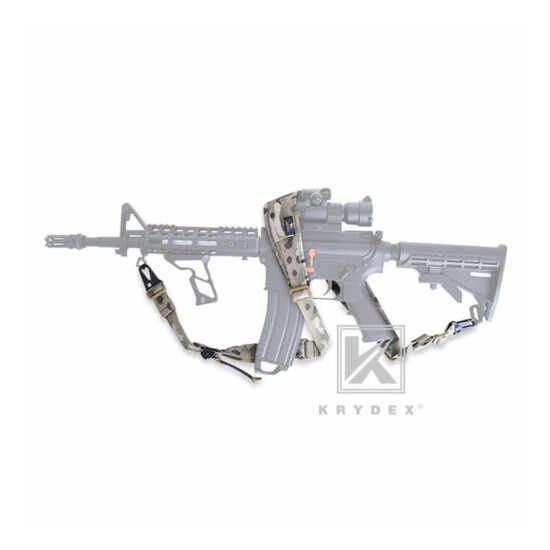 KRYDEX Modular Sling 2/1 Point Padded Tactical Shooting Sling Removable Multicam {6}