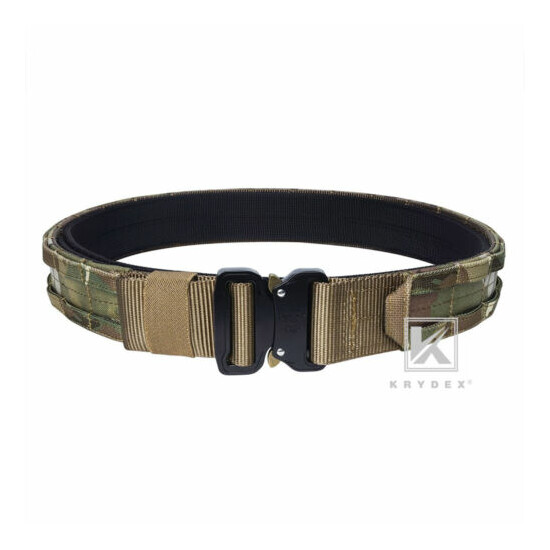 KRYDEX Tactical Belt 1.75 in Rigger MOLLE Heavy Duty Belt Quick Release Multicam {2}