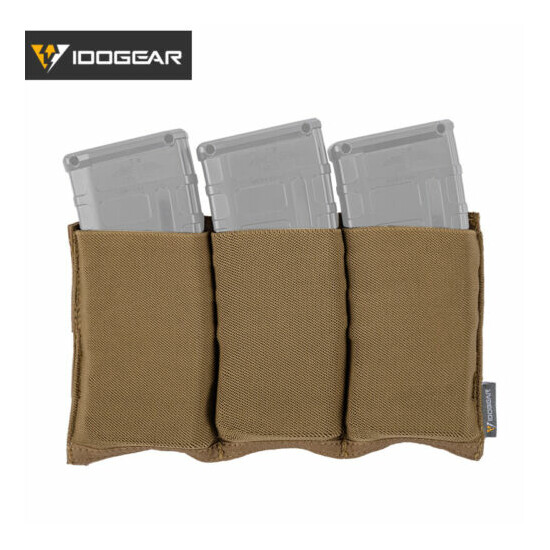 IDOGEAR Tactical 5.56 Magazine Pouch Fast Draw MOLLE Paintball Triple Mag Pouch {14}