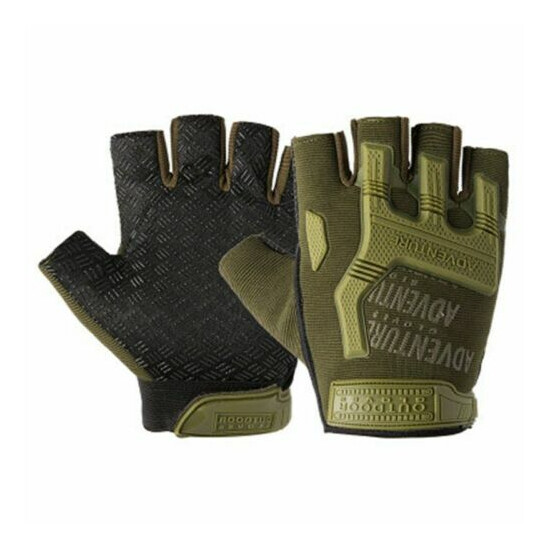 Army Military Combat Hunting Shooting Tactical Hard Knuckle Half Finger Gloves {3}