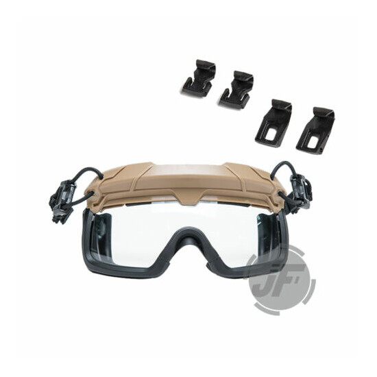 Tactical Helmet Goggles Anti-fog Transparent Lens w/ Rail Clips for FAST Helmet {11}