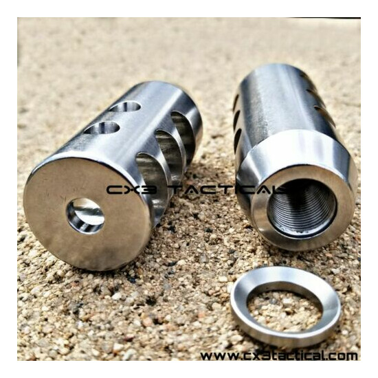 .223 5.56 Stainless Steel Muzzle Brake Compensator 1/2-28 TPI SS Comp 1/2x28  {3}