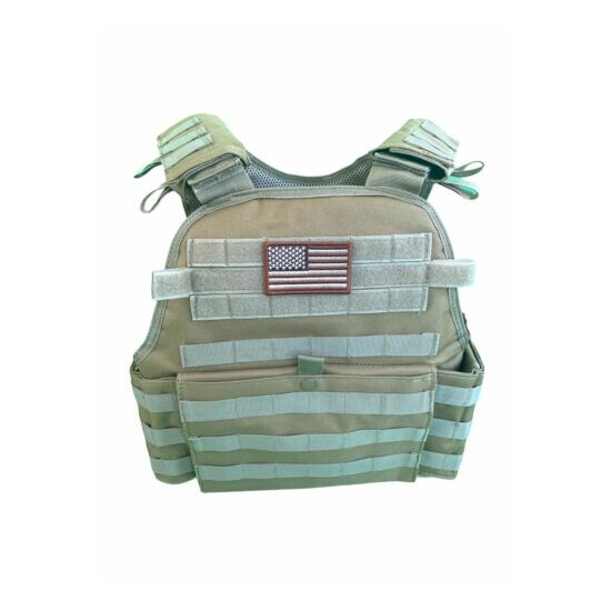 Tactical Vest COYOTE FDE Tan Plate Carrier W/ 2 10x12 Curved PLATES *IN STOCK** {6}