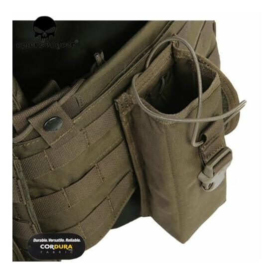 Emerson Tactical Modular Combat Vest MOLLE LBT-6094A Plate Carrier w/ 3 Pouch RG {10}