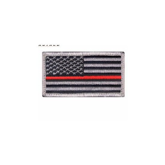 Thin Red Line US Flag Patch - Support Firefighters, First Responders {1}