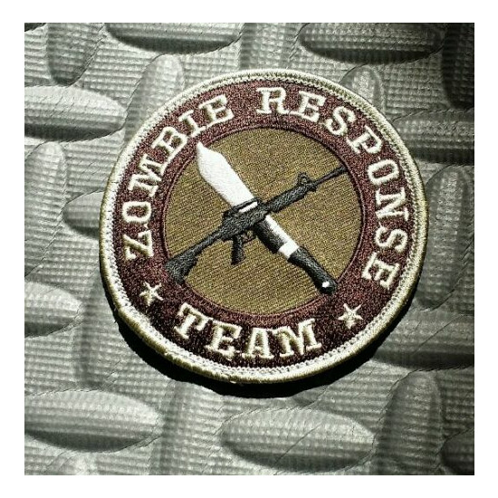 Zombie Response Team Morale Patch w/ Hook Backing - Bowie Knife & M4  {1}