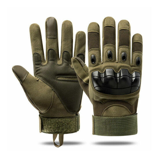 Tactical Gloves Army Military Combat Hunting Shooting Hard Knuckle Full Finger {14}