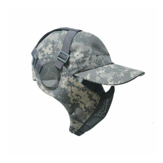 Tactical Foldable Camouflage Mesh Mask With Ear Protection With Cap For Hunting {18}