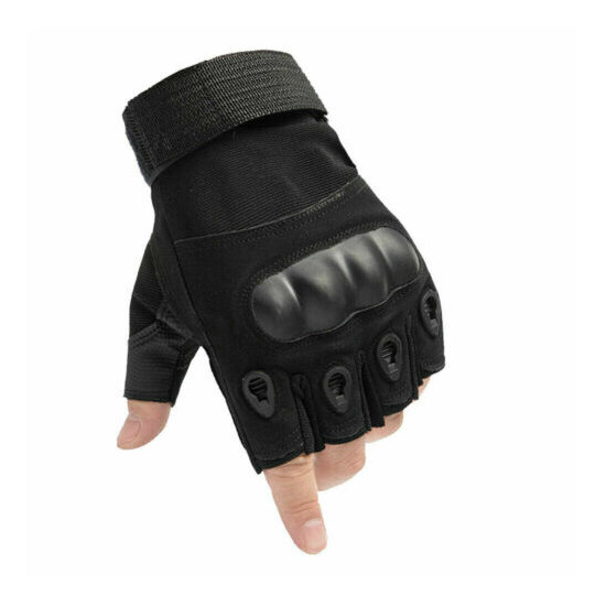 Army Military Tactical Motorcycle Hunt Hard Knuckle Half Finger Outdoor Gloves {6}