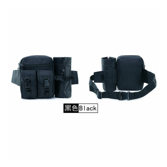 Tactical Waist Pack Pouch With Water Bottle Pocket Holder Molle Fanny Belt Bag {10}