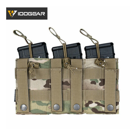 IDOGEAR Tactical 5.56 .223 Mag Pouch MOLLE Modular Triple Open Top Hunting Gear {3}