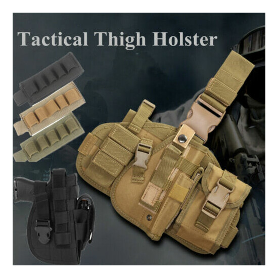 Outdoor Adjustable Hunting Molle Tactical Pistol Gun Holster Bullet Pouch Holder {1}