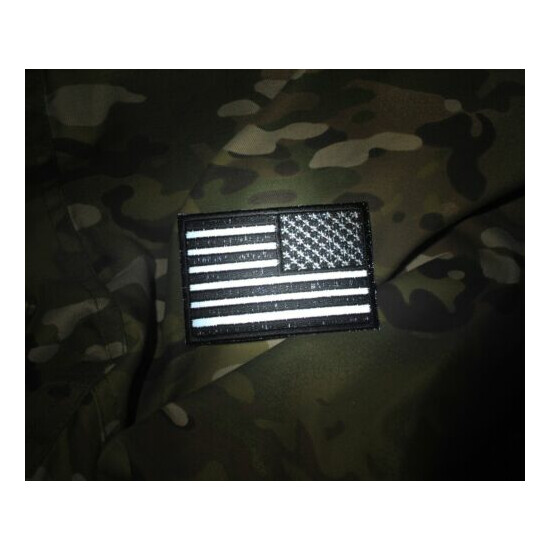 Subdued REFLECTIVE American Flag Patch {2}