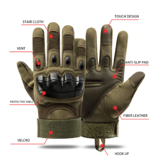 Super Hard Knuckle Tactical Gloves Full Finger Army Combat Gloves Shooting Glove {11}