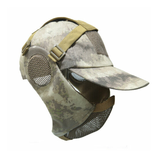 Tactical Foldable Camouflage Mesh Mask With Ear Protection With Cap For Hunting {16}
