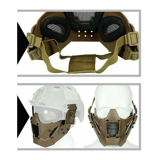 Tactical Half Face Guard Mask Protector For Helmet ( Two Ways To Wear Band/Rail) {7}