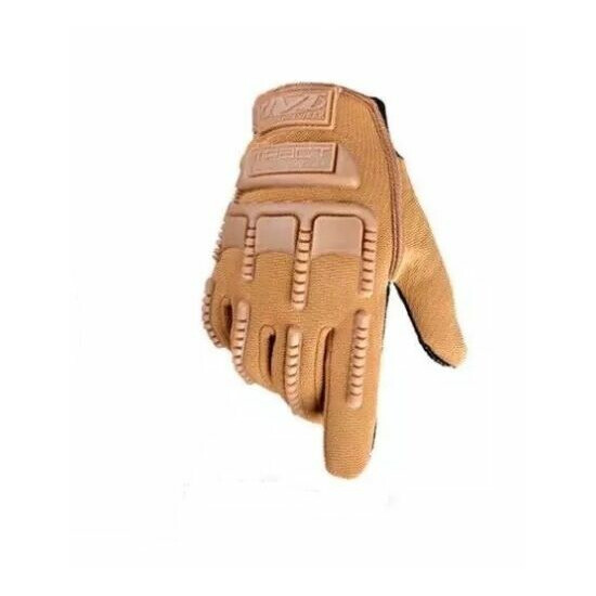 Tactical Mechanic Military Hunting Cycling Biking Safety Full Finger Gloves TAN {1}