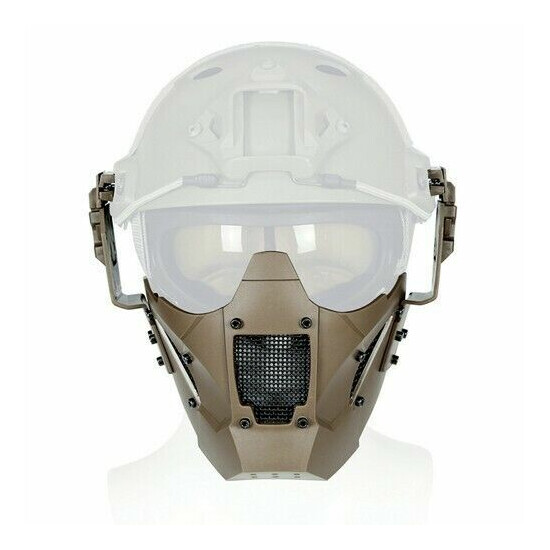 Tactical Half Face Guard Mask Protector For Helmet ( Two Ways To Wear Band/Rail) {11}