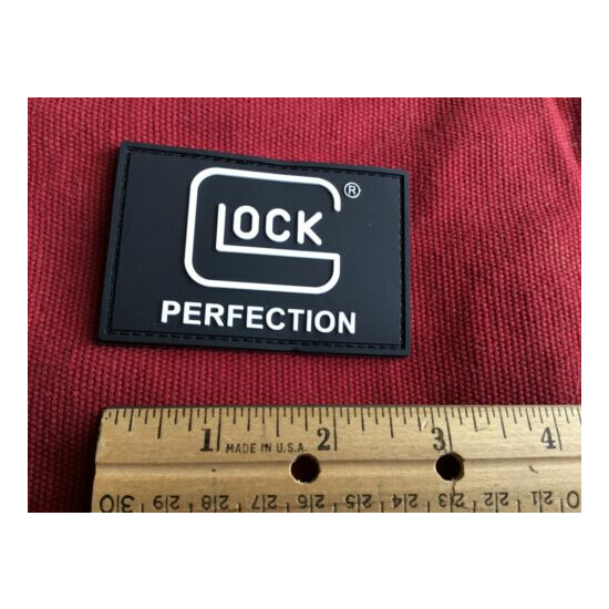 GLOCK PERFECTION BLACK PVC LOGO 2x3 PATCH (Hook &Loop)  {1}
