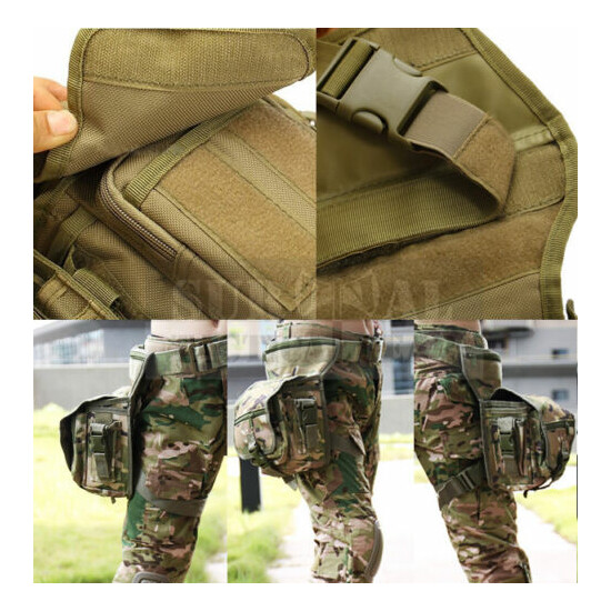 Military Tactical Drop Leg Bag Tool Fanny Thigh Pack Panel Utility Waist Pouch {2}