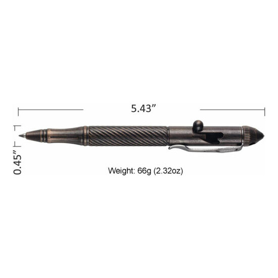 Solid Brass Bolt Action Pen Tungsten Tactical Tip Camping Survival Bronze Color {2}