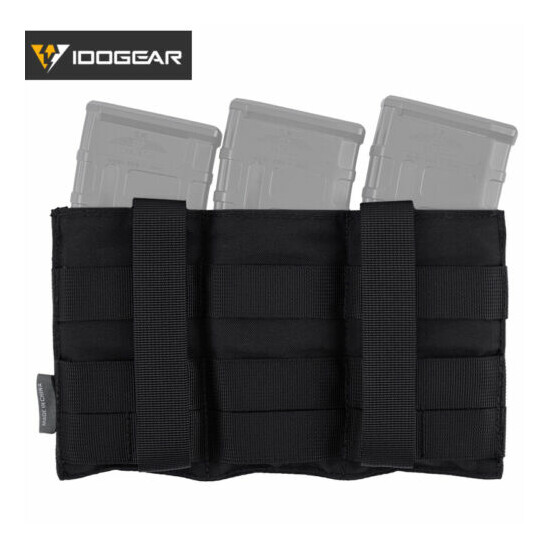 IDOGEAR Tactical 5.56 Magazine Pouch Fast Draw MOLLE Paintball Triple Mag Pouch {7}