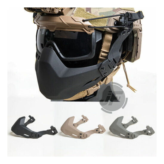 Tactical Half Mask Mandible Guard Protect Goggles Mount for Helmet w/ side rail {1}