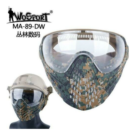 Tactical Head Wearing Helmet Full Face Pilot Mask with Lens Airsoft Paintball {25}