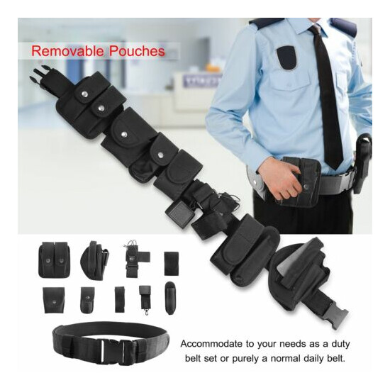 Black Tactical Nylon police Security Guard Duty Belt Utility Kit System w/ Pouch {1}