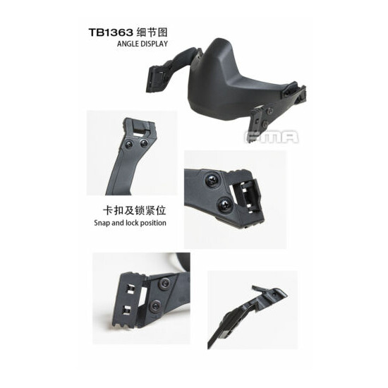FMA Tactical Rail Folding Arm Half Face Mask For Helmet Universal Protection {6}