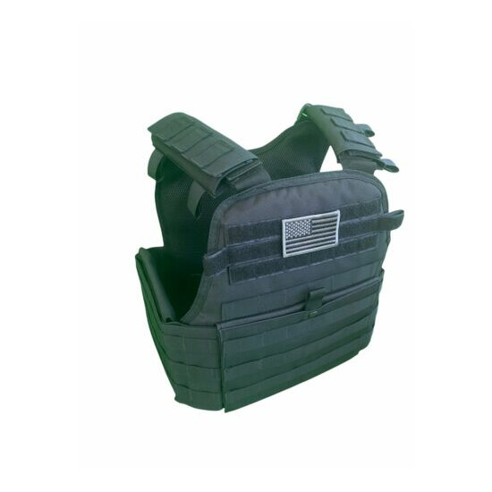 Tactical Vest BLACK Plate Carrier Rig- Adjustable. {2}