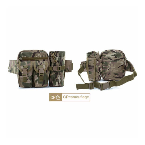 Tactical Waist Pack Pouch With Water Bottle Pocket Holder Molle Fanny Belt Bag {13}