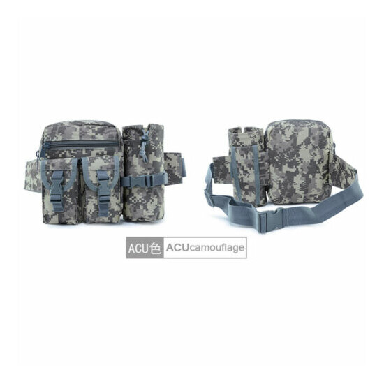 Tactical Waist Pack Pouch With Water Bottle Pocket Holder Molle Fanny Belt Bag {14}